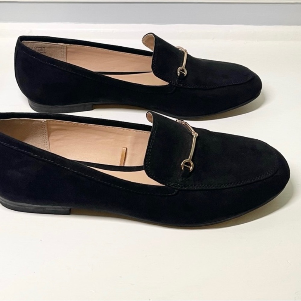 Loft Outlet Loafers, shoes, women, Black suede, size 8